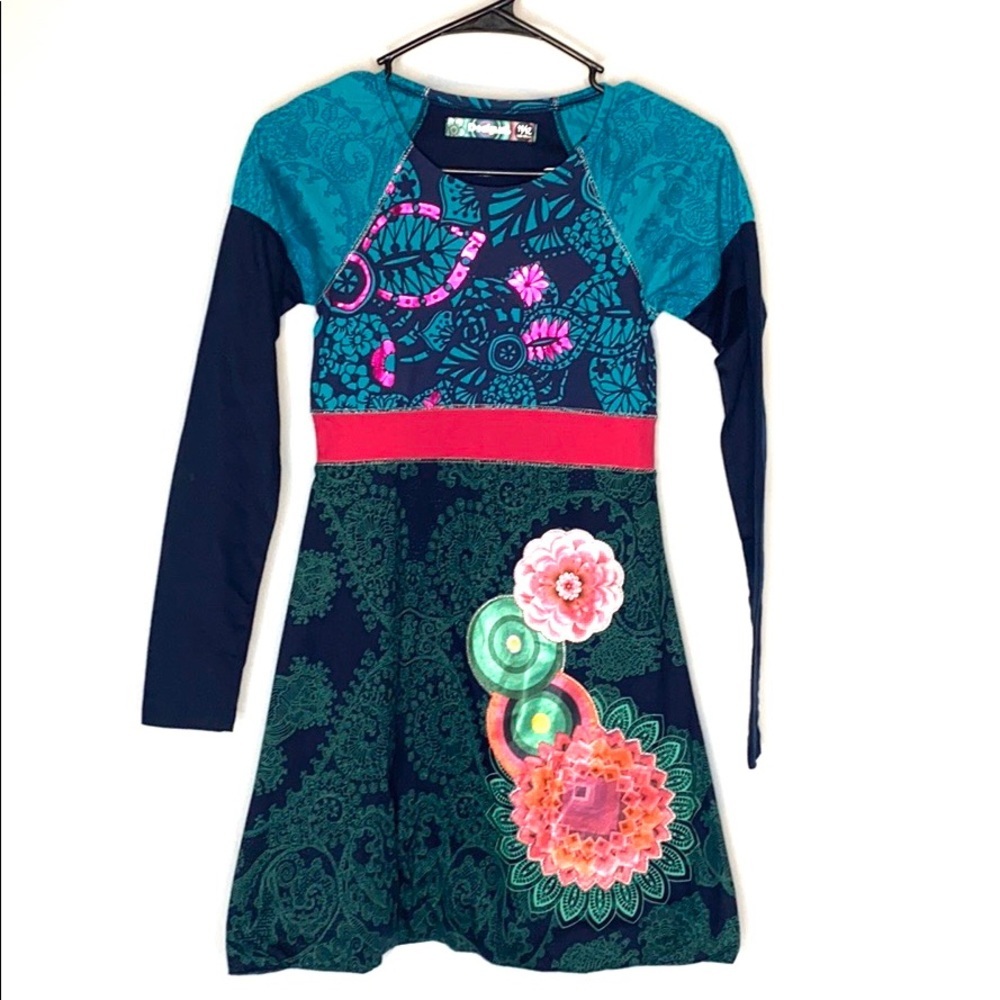 Desigual Girls Long Sleeve Dress Size 11/12